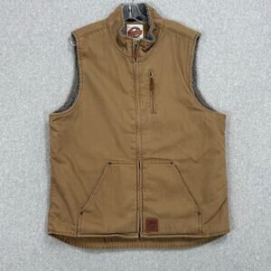 Cowboy Workwear Sherpa Lined Vest Size XL Washed Canvas Duck Ranch Chore